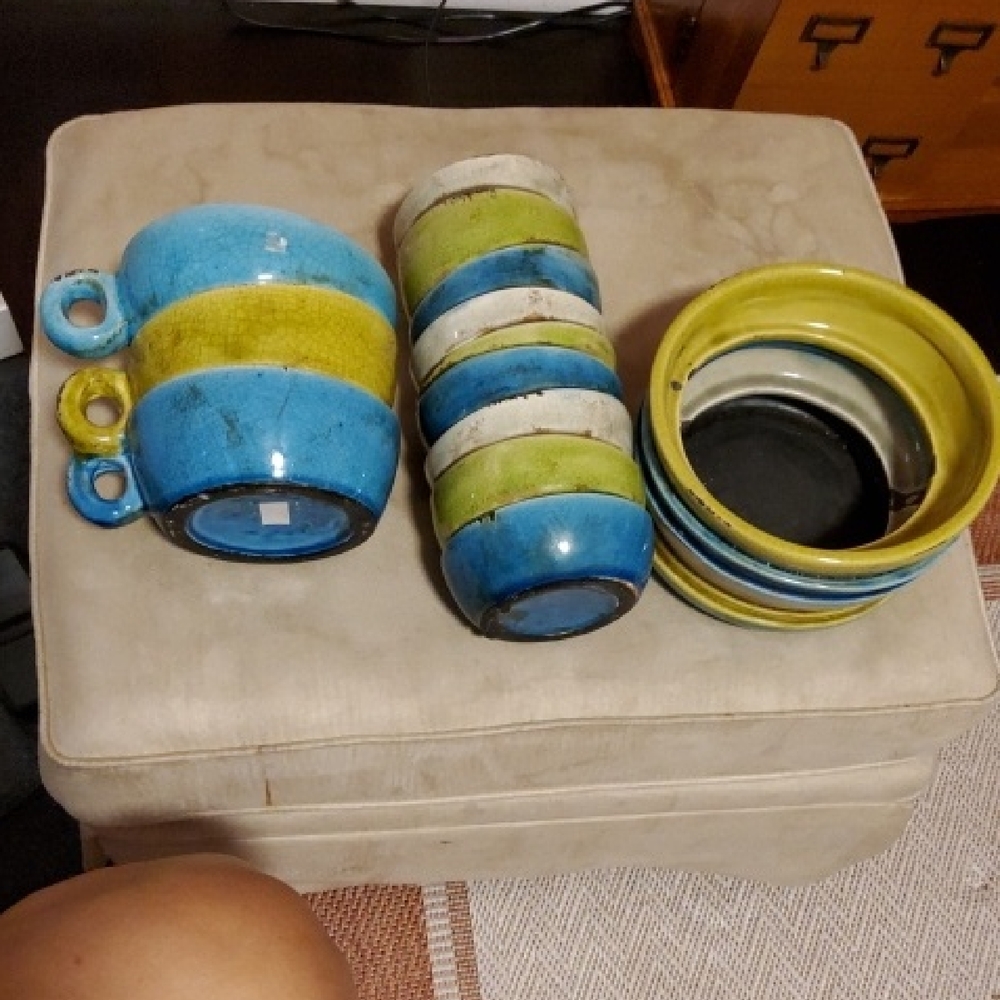 Colorful Ceramic Planters Mug and Bowl Set